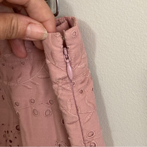 LOFT Blush Pink Eyelet Midi Ruffle Skirt, Women’s Size 14, pastel cotton - Picture 6 of 9